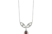 0.58 Karat Diamond Ruby Necklace