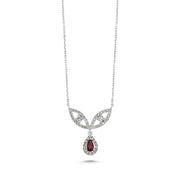 0.58 Karat Diamond Ruby Necklace