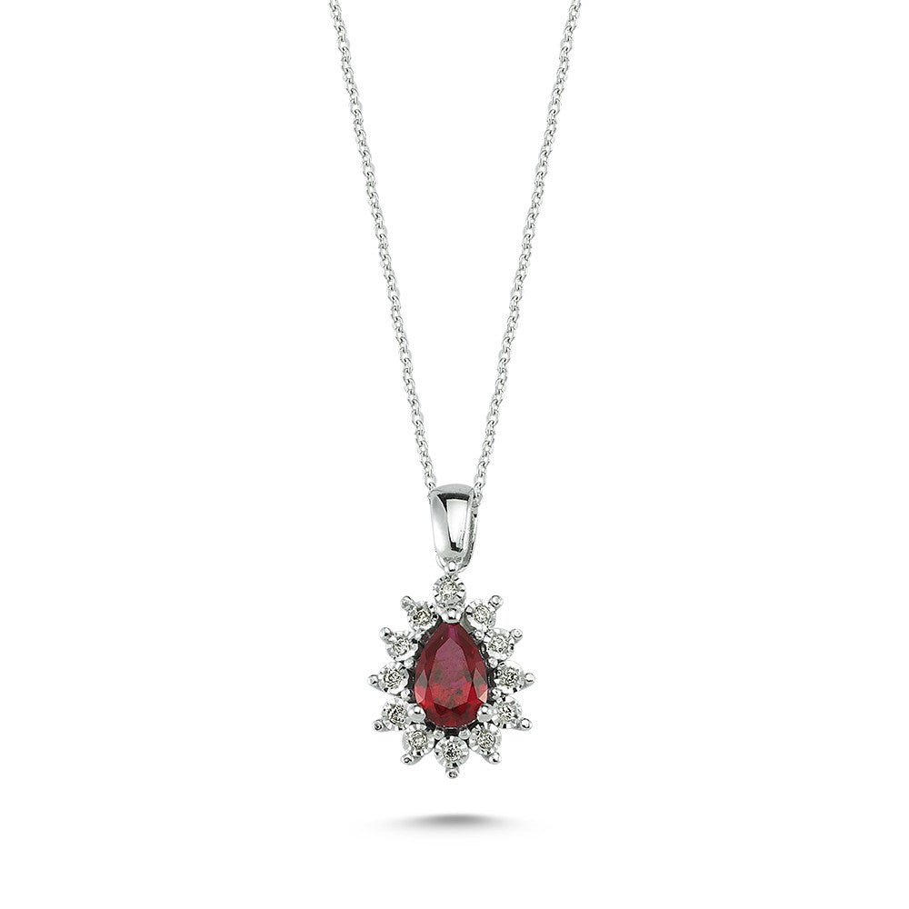 0.53 Karat Diamond Ruby Necklace