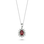 0.53 Karat Diamond Ruby Necklace