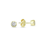 Load image into Gallery viewer, 14ct White Stone Set Gold Solitaire Earrings