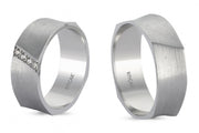 14ct White Gold Pair Wedding Ring
