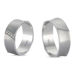 Load image into Gallery viewer, 14ct White Gold Pair Wedding Ring