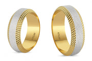 14ct Two Tone Pair Gold Wedding Ring