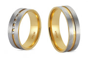 14ct Two Tone Pair Gold Wedding Ring