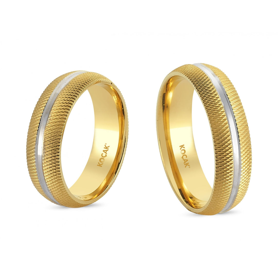14ct Two Tone Pair Gold Wedding Ring