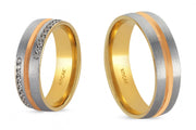 14ct Two Tone Pair Gold Wedding Ring