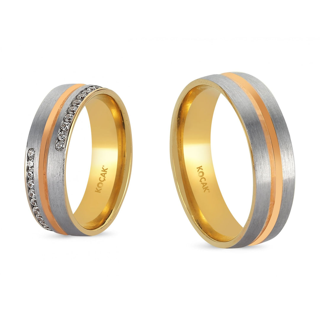 14ct Two Tone Pair Gold Wedding Ring