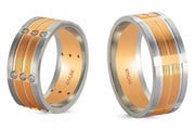 14ct Rose & White Colour Pair Gold Wedding Ring