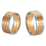 Load image into Gallery viewer, 14ct Rose &amp; White Colour Pair Gold Wedding Ring