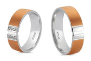 14ct Rose & White Colour Pair Gold Wedding Ring