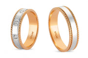 14ct Rose & White Colour Pair Gold Wedding Ring