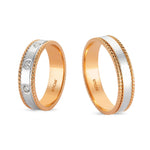 Load image into Gallery viewer, 14ct Rose &amp; White Colour Pair Gold Wedding Ring