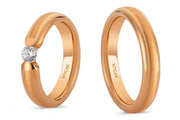 14ct Rose Pair Gold Wedding Ring