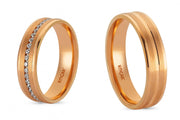 14ct Rose Pair Gold Wedding Ring