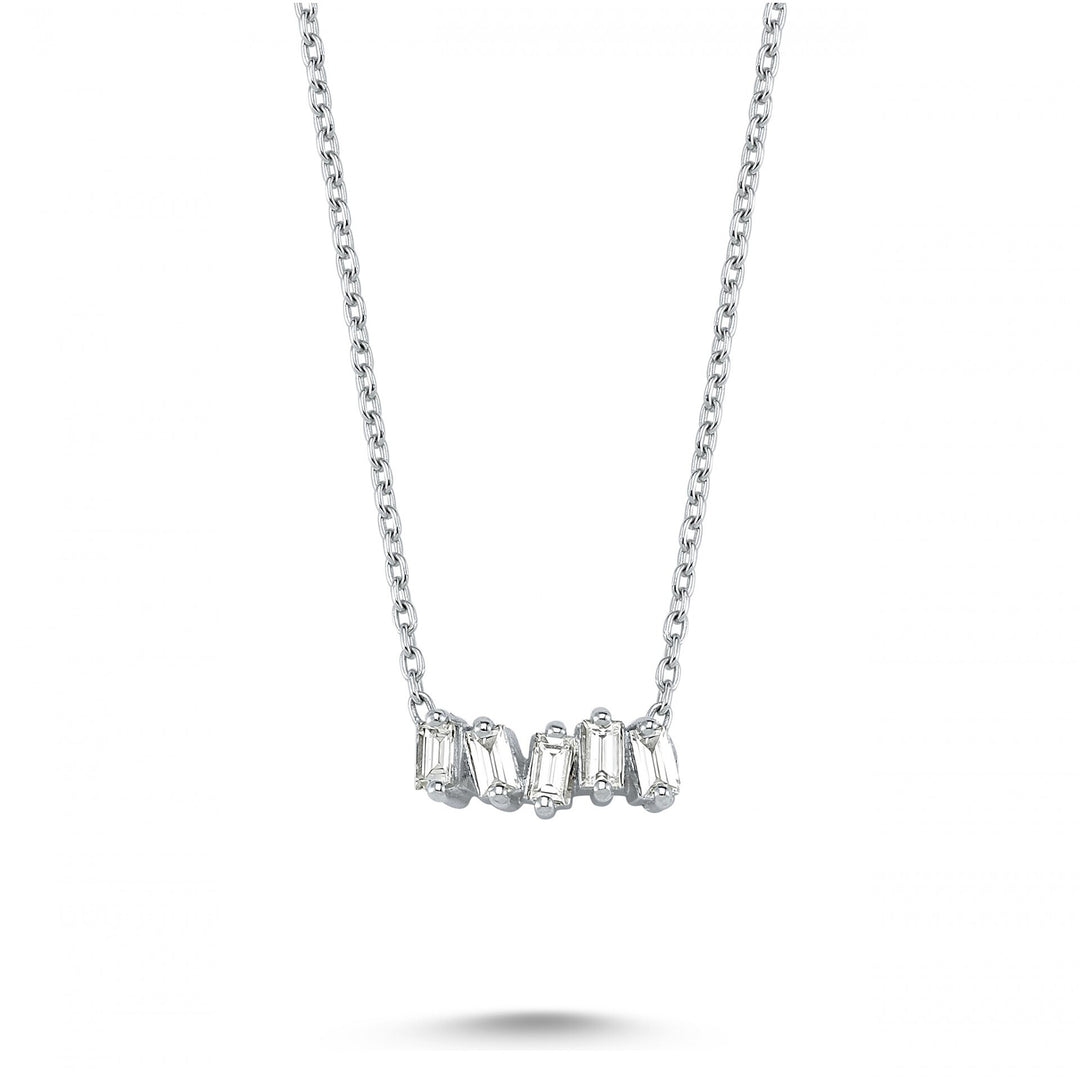 0.23 Karat Baguette Stone Set Diamond Necklace