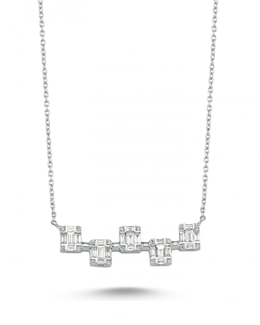 0.73 Karat Diamond Baguette Necklace