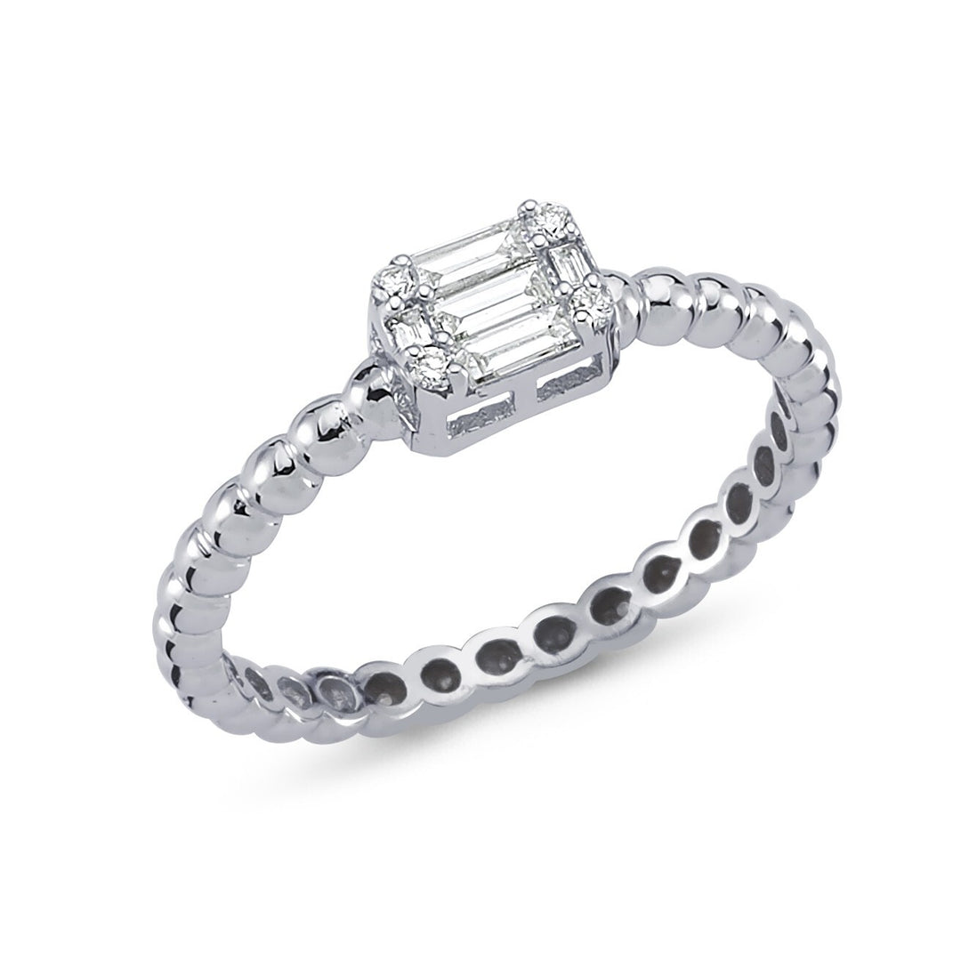0.21 Karat Baguette Stone Set Diamond Ring