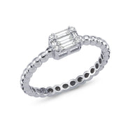 0.21 Karat Baguette Stone Set Diamond Ring