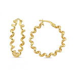 Load image into Gallery viewer, 14ct Twist Hoop Gold Earrings