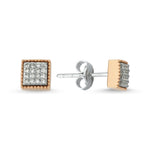 Load image into Gallery viewer, 0.15 Karat Diamond Stone Set Rose Earrings