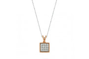 0.13 Karat Diamond Stone Set Rose Necklace