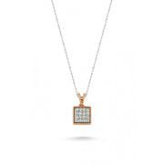 0.13 Karat Diamond Stone Set Rose Necklace