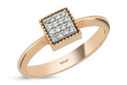 0.09 Karat Diamond Stone Set Rose Ring