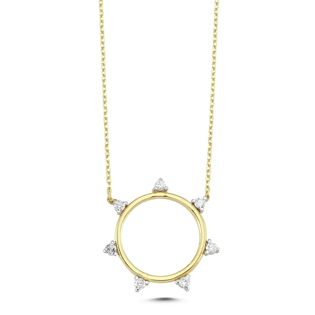 14ct Gold Stone Set Halka Necklace