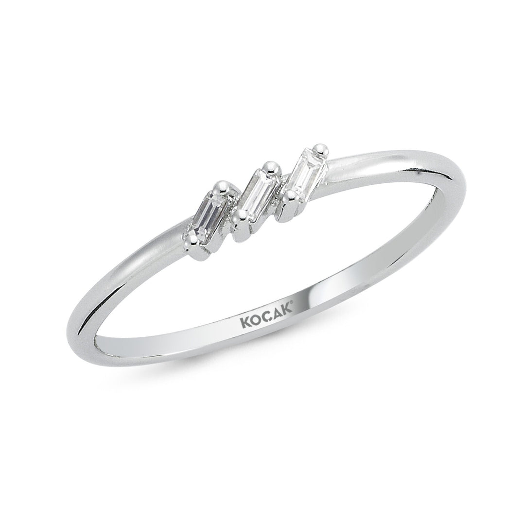 0.05 Karat Baguette Diamond Tria Ring
