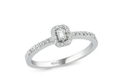 0.18 Karat Baguette Stone Set Diamond Ring