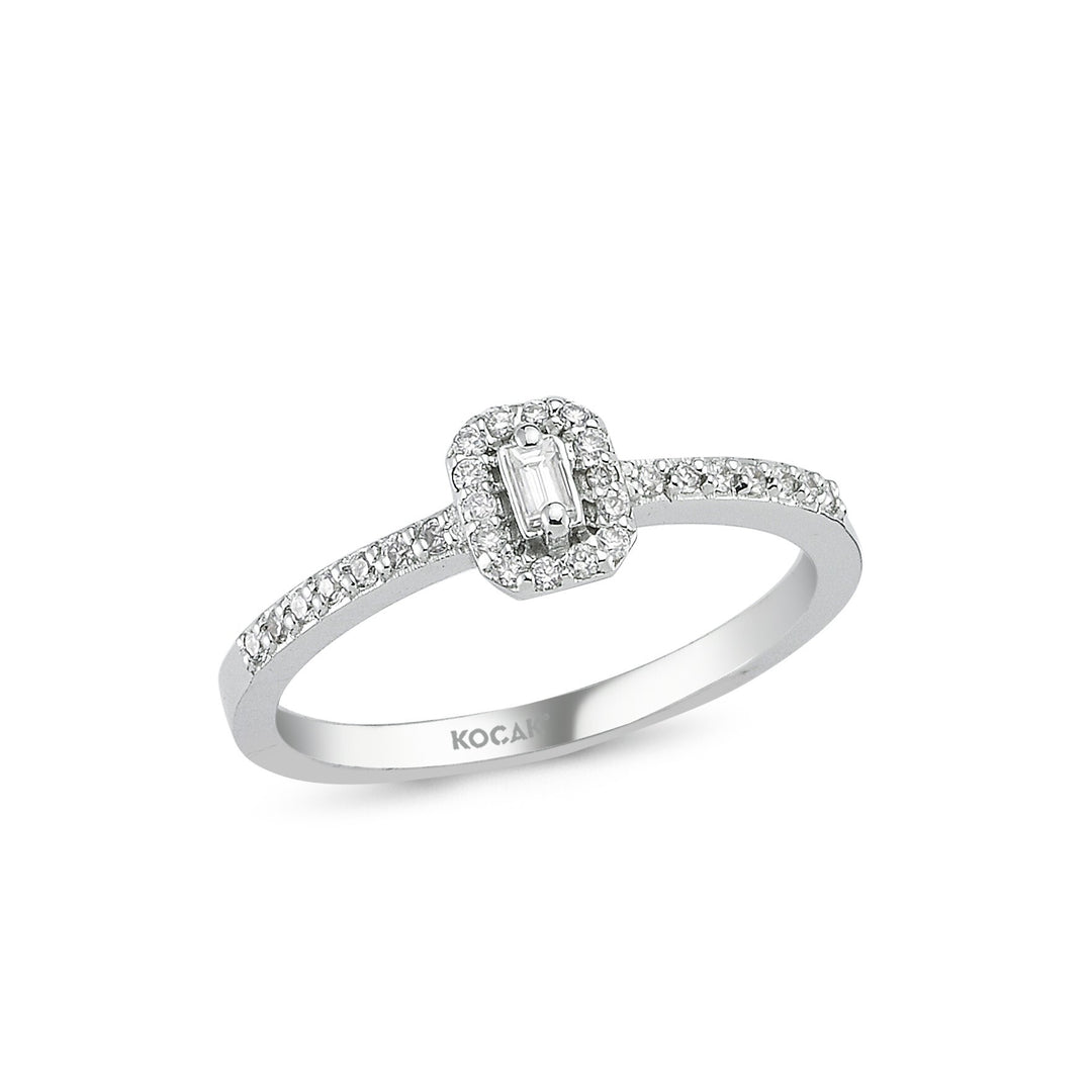 0.18 Karat Baguette Stone Set Diamond Ring