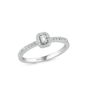 0.18 Karat Baguette Stone Set Diamond Ring