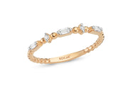 0.14 Karat Baguette Diamond Rose Ring