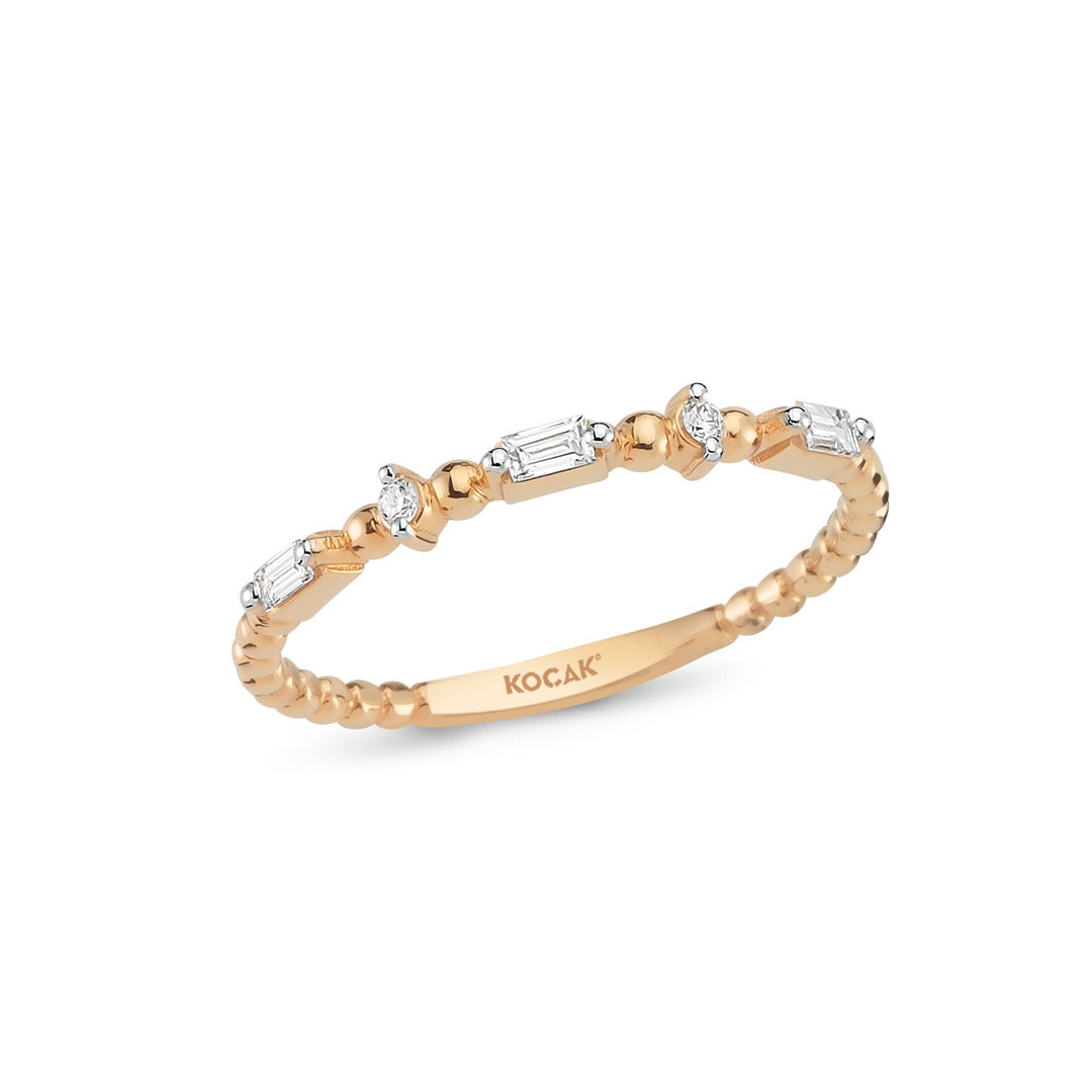 0.14 Karat Baguette Diamond Rose Ring