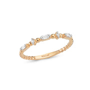 0.14 Karat Baguette Diamond Rose Ring