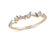 0.21 Karat Baguette Diamond Rose Ring
