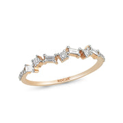 0.21 Karat Baguette Diamond Rose Ring