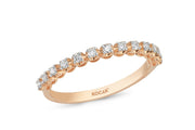 0.19 Karat Half Eternity Diamond Rose Ring