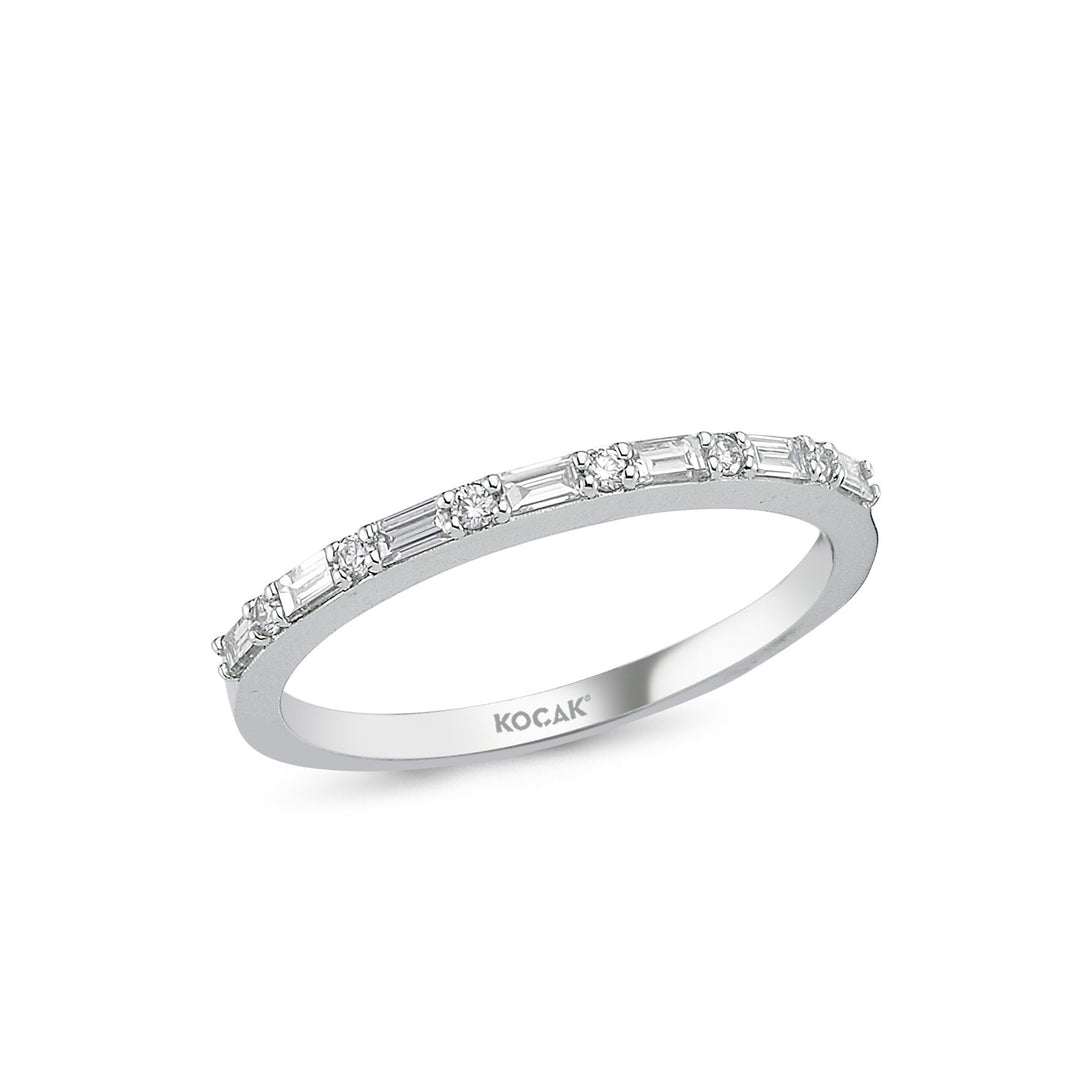 0.26 Karat Half Eternity Baguette Diamond Ring