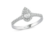 0.31 Karat Baguette Stone Set Damla Diamond Ring