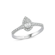 0.31 Karat Baguette Stone Set Damla Diamond Ring