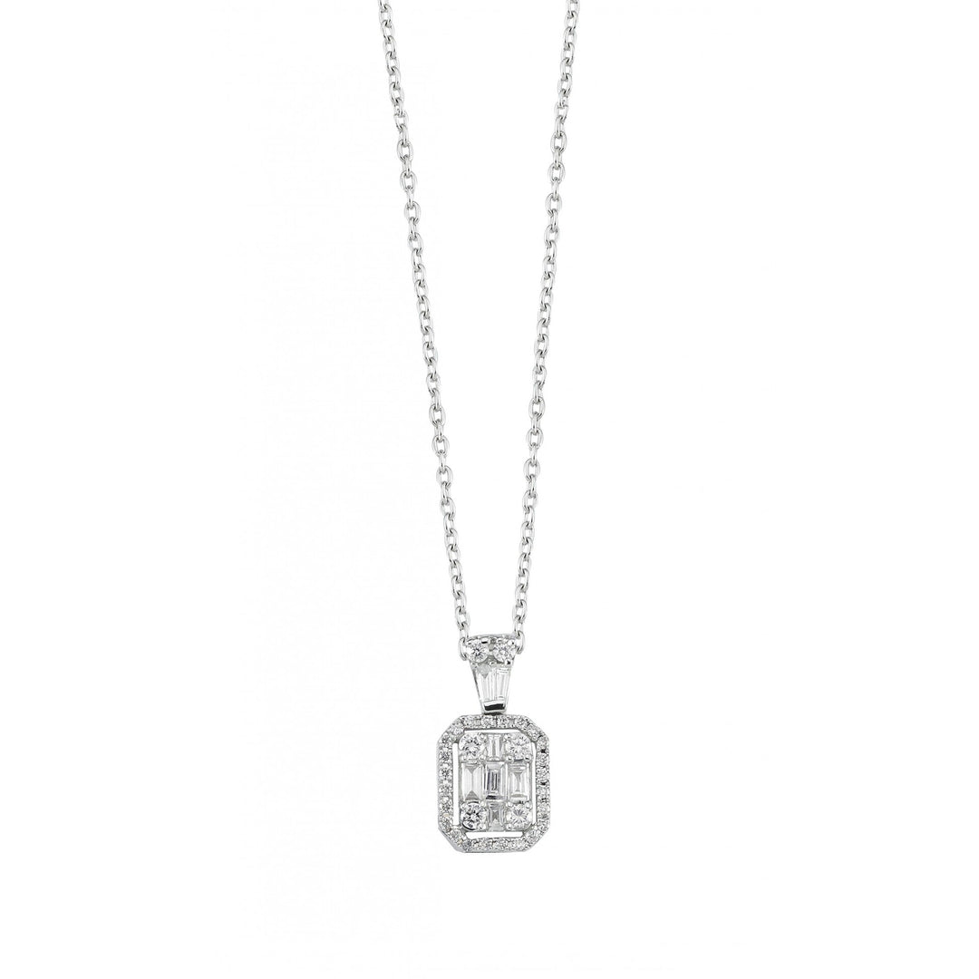 0.33 Karat Diamond Baguette Necklace