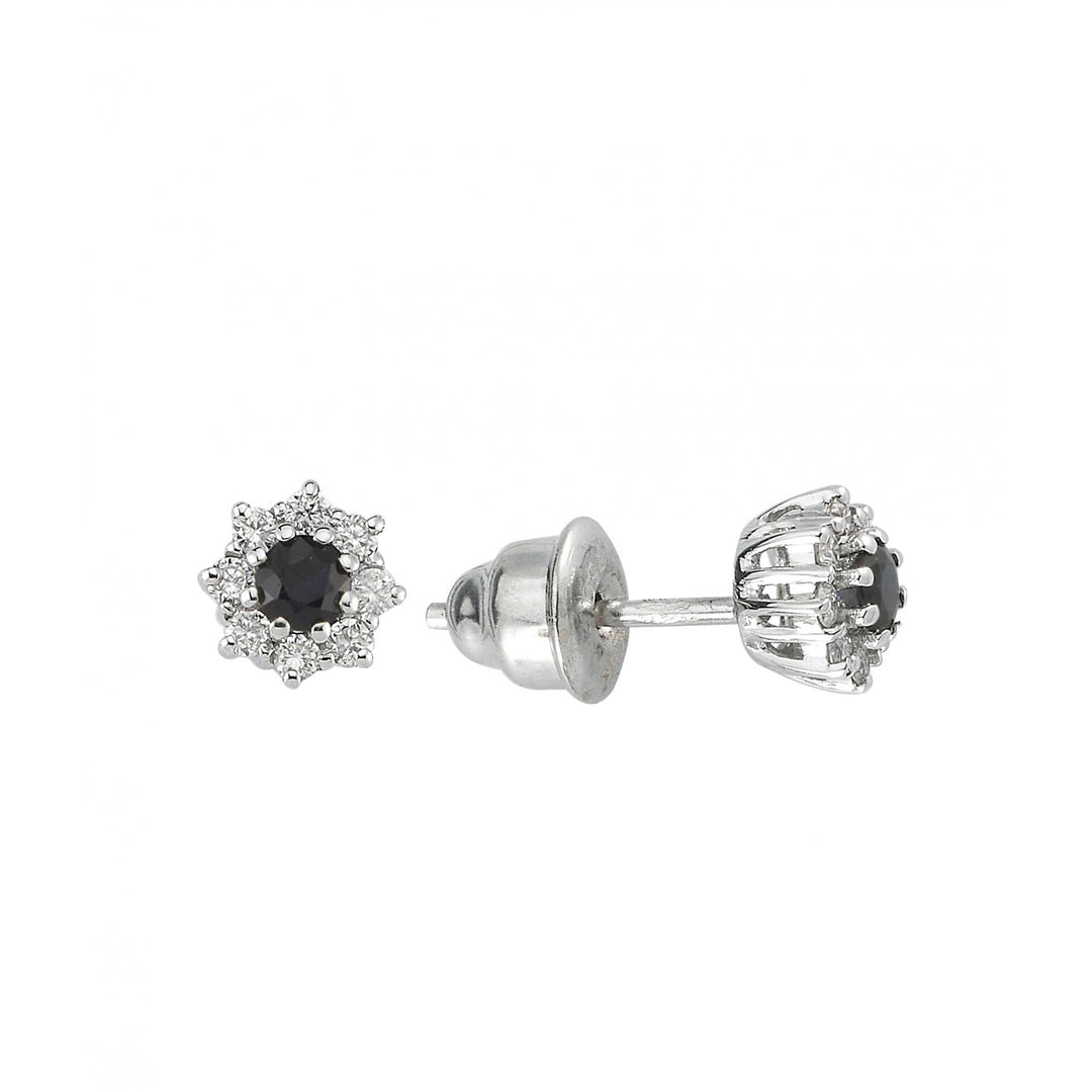 0.53 Karat Diamond Sapphire Earrings