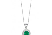 0.87 Karat Diamond Emerald Necklace