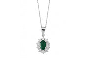 0.67 Karat Diamond Emerald Necklace