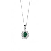 0.67 Karat Diamond Emerald Necklace