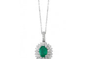 1.15 Karat Diamond Emerald Necklace