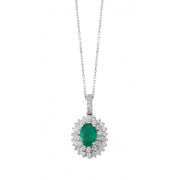 1.15 Karat Diamond Emerald Necklace