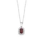 0.66 Karat Diamond Ruby Necklace